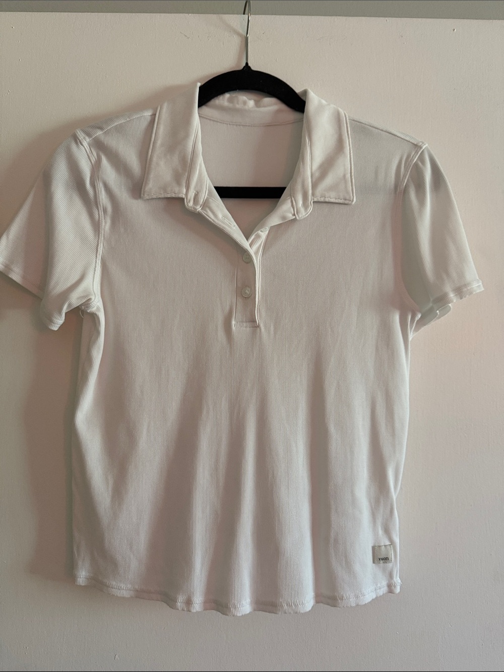 Vuori White Short-Sleeve Polo Crop Top